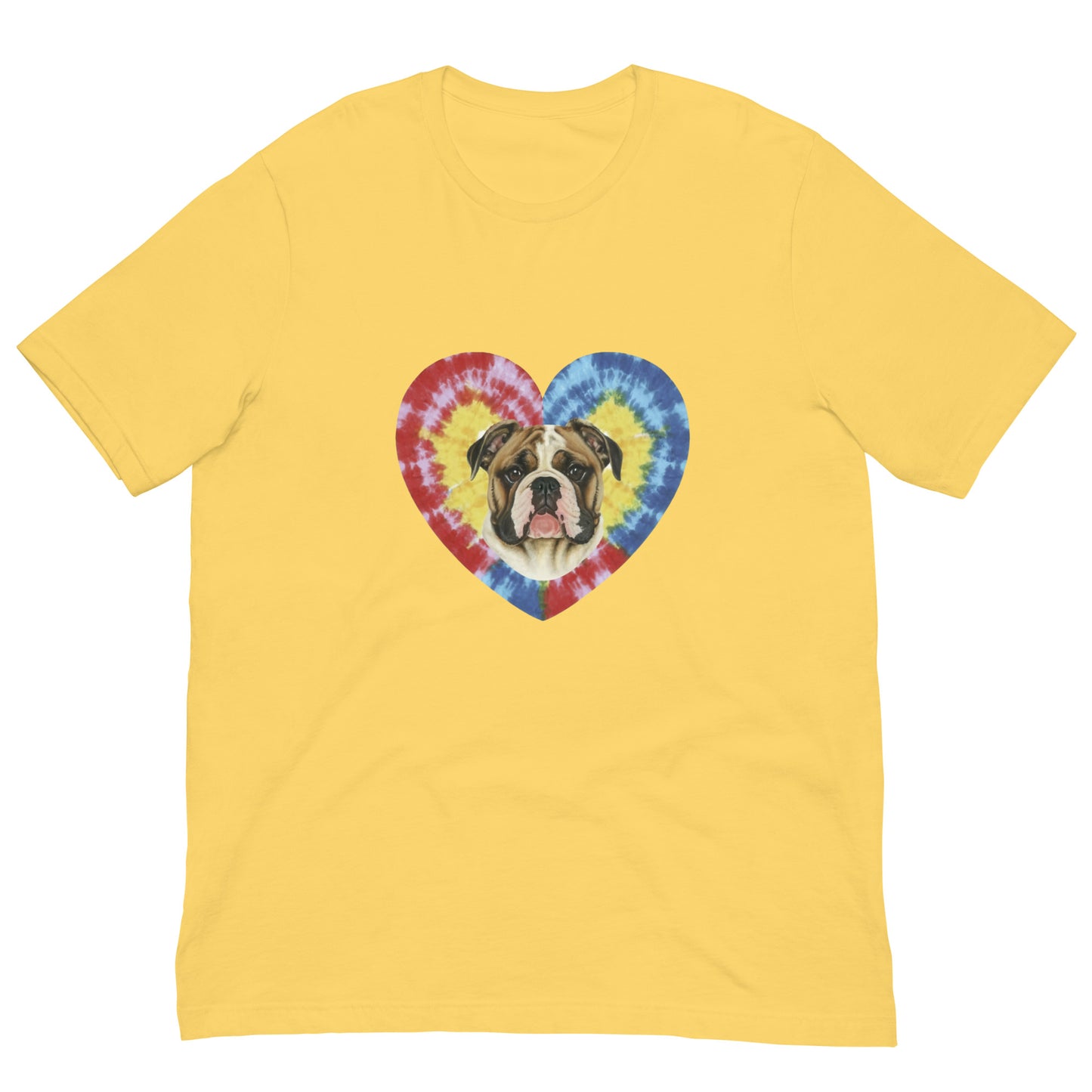 I Love my Bulldog - Tie and Dye Unisex t-shirt - Deki's Variety Store