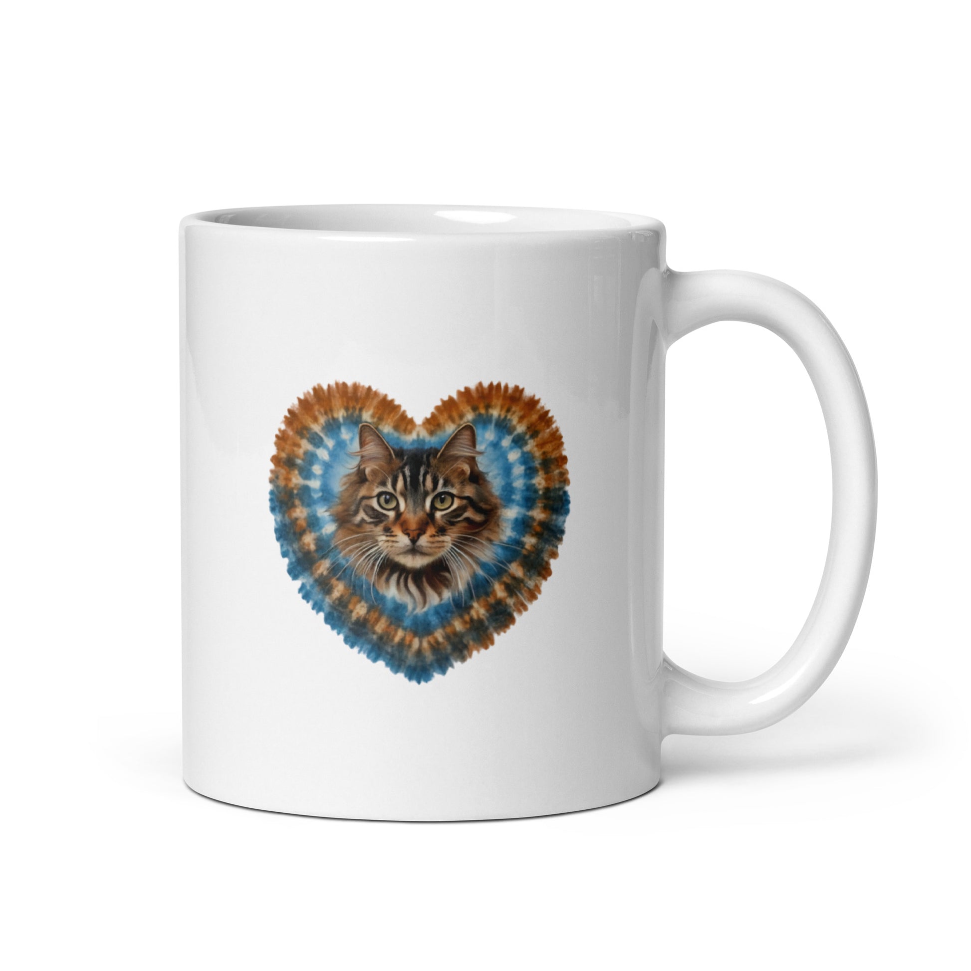 A Maine Coon White glossy mug - Deki's Variety Store