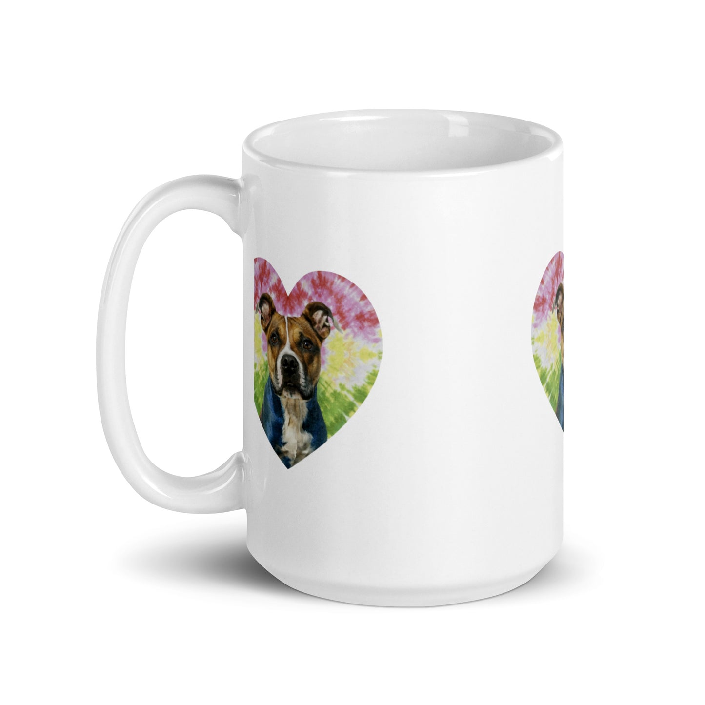 A Staffordshire bull terrier White glossy mug - Deki's Variety Store