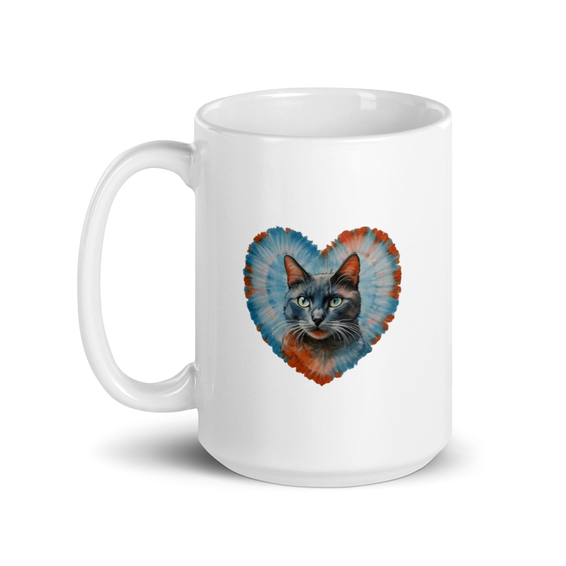 A Blue Cat White glossy mug - Deki's Variety Store