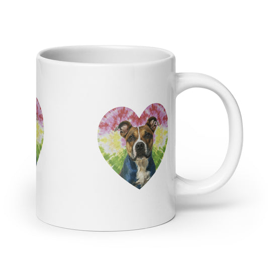 A Staffordshire bull terrier White glossy mug - Deki's Variety Store