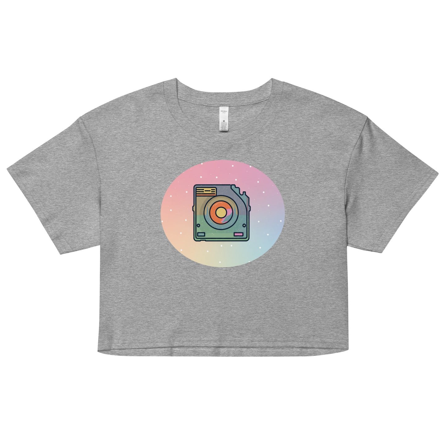 Women’s Floppy disc crop top - Deki's Variety Store