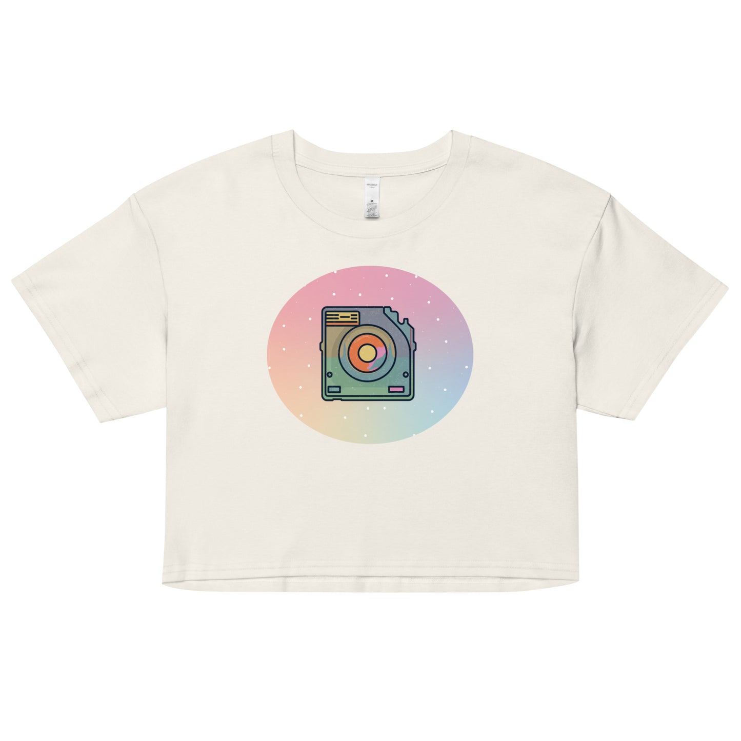 Women’s Floppy disc crop top - Deki's Variety Store