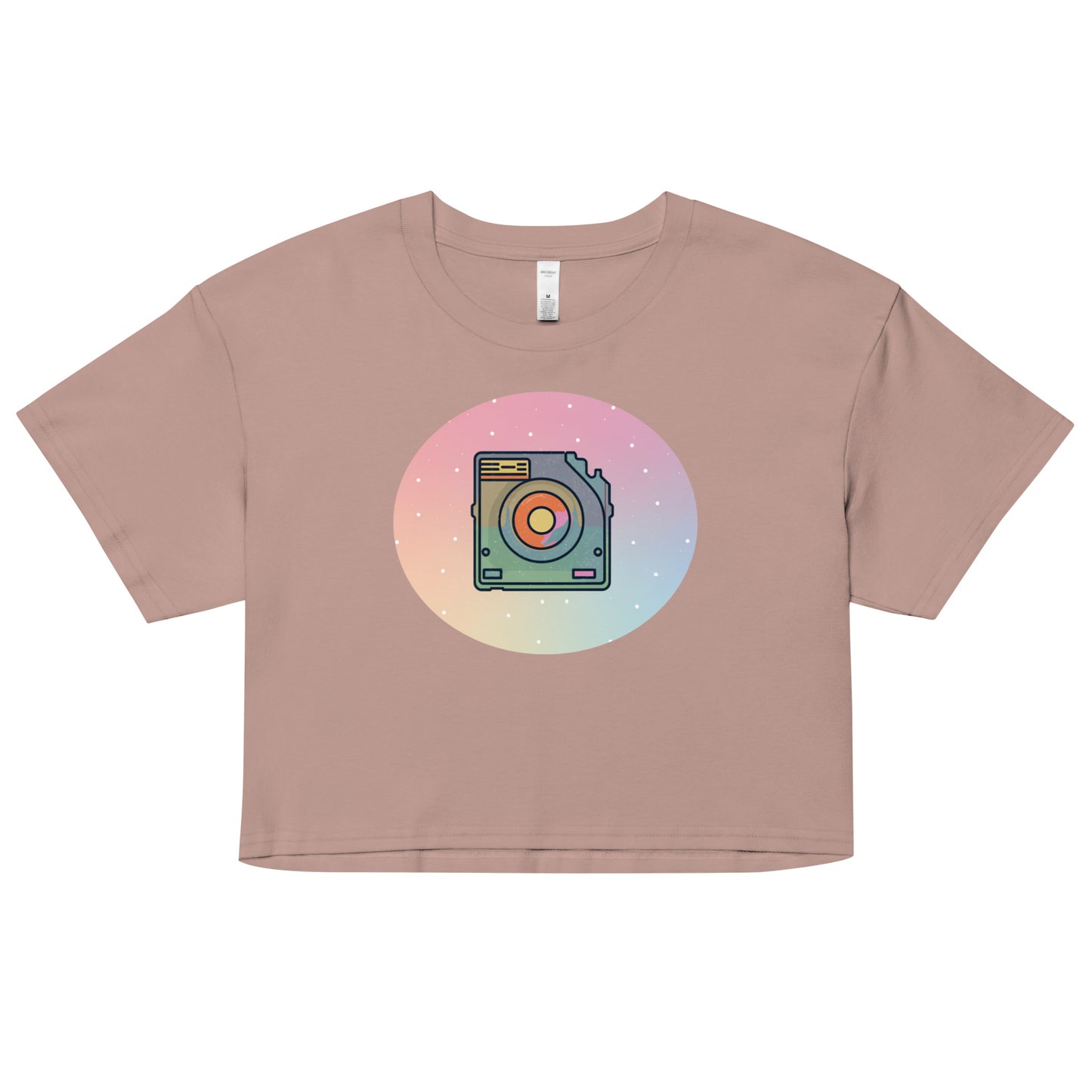 Women’s Floppy disc crop top - Deki's Variety Store